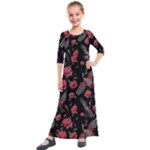 Cranes n Roses Kids  Quarter Sleeve Maxi Dress