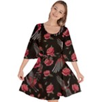 Cranes n Roses Velour Kimono Dress