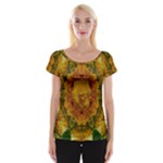 Tropical Spring Rose Flowers In A Good Mood Decorative Cap Sleeve Top