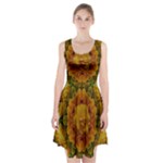 Tropical Spring Rose Flowers In A Good Mood Decorative Racerback Midi Dress