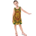 Tropical Spring Rose Flowers In A Good Mood Decorative Kids  Sleeveless Dress