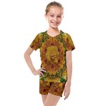 Tropical Spring Rose Flowers In A Good Mood Decorative Kids  Mesh Tee and Shorts Set