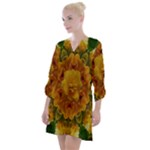 Tropical Spring Rose Flowers In A Good Mood Decorative Open Neck Shift Dress