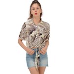 Fractal Feathers Tie Front Shirt 