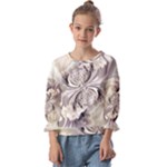 Fractal Feathers Kids  Cuff Sleeve Top