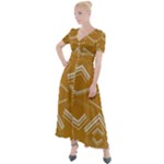 Abstract geometric design    Button Up Short Sleeve Maxi Dress