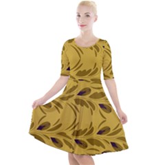 Quarter Sleeve A-Line Dress 