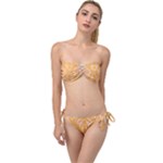 Folk flowers print Floral pattern Ethnic art Twist Bandeau Bikini Set