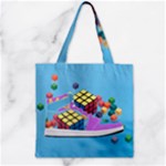 Floating-cubes-on-blue Backgrounderaser 20220422 203144521 Backgrounderaser 20220422 203216276 Zipper Grocery Tote Bag