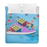 Floating-cubes-on-blue Backgrounderaser 20220422 203144521 Backgrounderaser 20220422 203216276 Duvet Cover Double Side (Full/ Double Size)