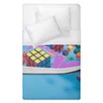 Floating-cubes-on-blue Backgrounderaser 20220422 203144521 Backgrounderaser 20220422 203216276 Duvet Cover (Single Size)