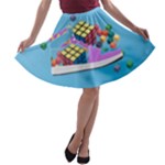 Floating-cubes-on-blue Backgrounderaser 20220422 203144521 Backgrounderaser 20220422 203216276 A-line Skater Skirt