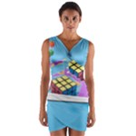 Floating-cubes-on-blue Backgrounderaser 20220422 203144521 Backgrounderaser 20220422 203216276 Wrap Front Bodycon Dress