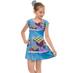 Floating-cubes-on-blue Backgrounderaser 20220422 203144521 Backgrounderaser 20220422 203216276 Kids  Cap Sleeve Dress