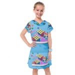 Floating-cubes-on-blue Backgrounderaser 20220422 203144521 Backgrounderaser 20220422 203216276 Kids  Drop Waist Dress