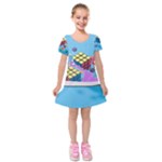 Floating-cubes-on-blue Backgrounderaser 20220422 203144521 Backgrounderaser 20220422 203216276 Kids  Short Sleeve Velvet Dress