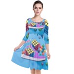 Floating-cubes-on-blue Backgrounderaser 20220422 203144521 Backgrounderaser 20220422 203216276 Quarter Sleeve Waist Band Dress