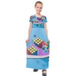 Floating-cubes-on-blue Backgrounderaser 20220422 203144521 Backgrounderaser 20220422 203216276 Kids  Short Sleeve Maxi Dress