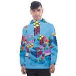 Floating-cubes-on-blue Backgrounderaser 20220422 203144521 Backgrounderaser 20220422 203216276 Men s Front Pocket Pullover Windbreaker