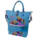 Floating-cubes-on-blue Backgrounderaser 20220422 203144521 Backgrounderaser 20220422 203216276 Buckle Top Tote Bag