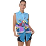 Floating-cubes-on-blue Backgrounderaser 20220422 203144521 Backgrounderaser 20220422 203216276 Sleeveless Chiffon Button Shirt