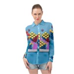 Floating-cubes-on-blue Backgrounderaser 20220422 203144521 Backgrounderaser 20220422 203216276 Long Sleeve Chiffon Shirt