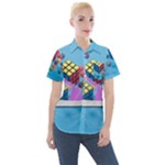 Floating-cubes-on-blue Backgrounderaser 20220422 203144521 Backgrounderaser 20220422 203216276 Women s Short Sleeve Pocket Shirt