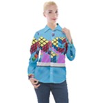 Floating-cubes-on-blue Backgrounderaser 20220422 203144521 Backgrounderaser 20220422 203216276 Women s Long Sleeve Pocket Shirt