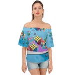 Floating-cubes-on-blue Backgrounderaser 20220422 203144521 Backgrounderaser 20220422 203216276 Off Shoulder Short Sleeve Top