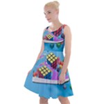 Floating-cubes-on-blue Backgrounderaser 20220422 203144521 Backgrounderaser 20220422 203216276 Knee Length Skater Dress