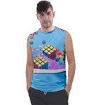 Floating-cubes-on-blue Backgrounderaser 20220422 203144521 Backgrounderaser 20220422 203216276 Men s Regular Tank Top