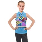 Floating-cubes-on-blue Backgrounderaser 20220422 203144521 Backgrounderaser 20220422 203216276 Kids  Sleeveless Polo Tee