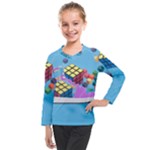 Floating-cubes-on-blue Backgrounderaser 20220422 203144521 Backgrounderaser 20220422 203216276 Kids  Long Mesh Tee