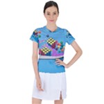 Floating-cubes-on-blue Backgrounderaser 20220422 203144521 Backgrounderaser 20220422 203216276 Women s Sports Top