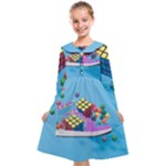 Floating-cubes-on-blue Backgrounderaser 20220422 203144521 Backgrounderaser 20220422 203216276 Kids  Midi Sailor Dress