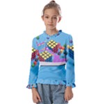 Floating-cubes-on-blue Backgrounderaser 20220422 203144521 Backgrounderaser 20220422 203216276 Kids  Frill Detail Tee