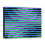 Horizontals (green, blue and violet) Canvas 14  x 11  (Stretched)