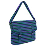 Horizontals (green, blue and violet) Buckle Messenger Bag