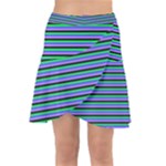 Horizontals (green, blue and violet) Wrap Front Skirt