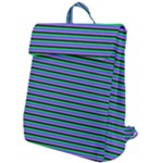 Horizontals (green, blue and violet) Flap Top Backpack