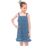 Horizontals (green, blue and violet) Kids  Overall Dress