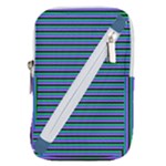 Horizontals (green, blue and violet) Belt Pouch Bag (Large)