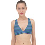 Horizontals (green, blue and violet) Classic Banded Bikini Top
