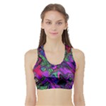 Neon Aquarium Sports Bra with Border