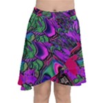 Neon Aquarium Chiffon Wrap Front Skirt