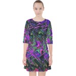 Neon Aquarium Quarter Sleeve Pocket Dress