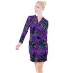 Neon Aquarium Button Long Sleeve Dress