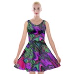 Neon Aquarium Velvet Skater Dress