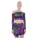 Neon Aquarium Off Shoulder Top with Mini Skirt Set