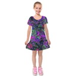 Neon Aquarium Kids  Short Sleeve Velvet Dress